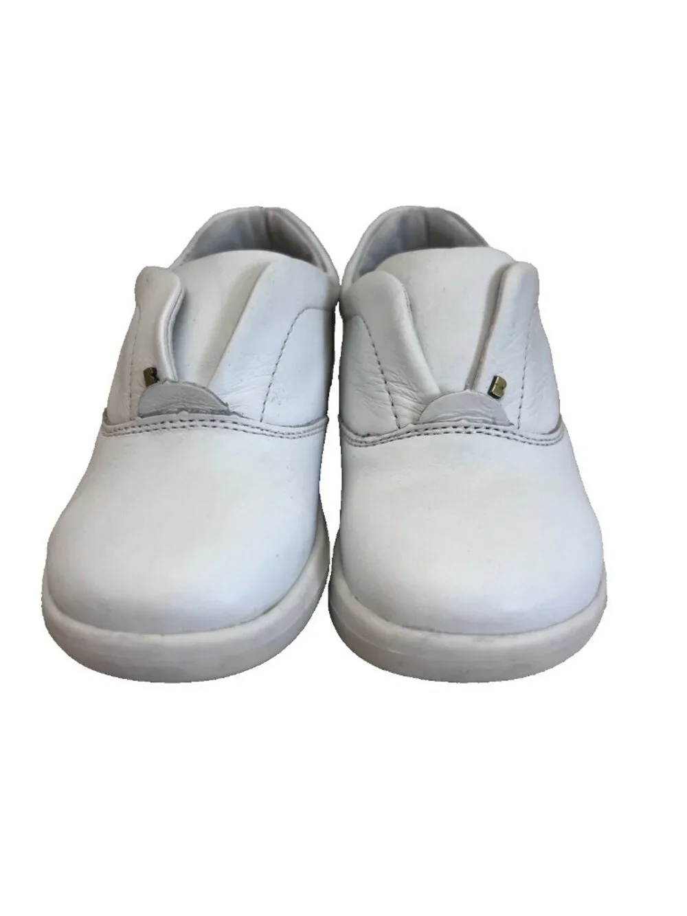 BOBUX I-Walk White Leather Slip On Sneaker Shoes Minimalist Unisex EU 25 US 8.5